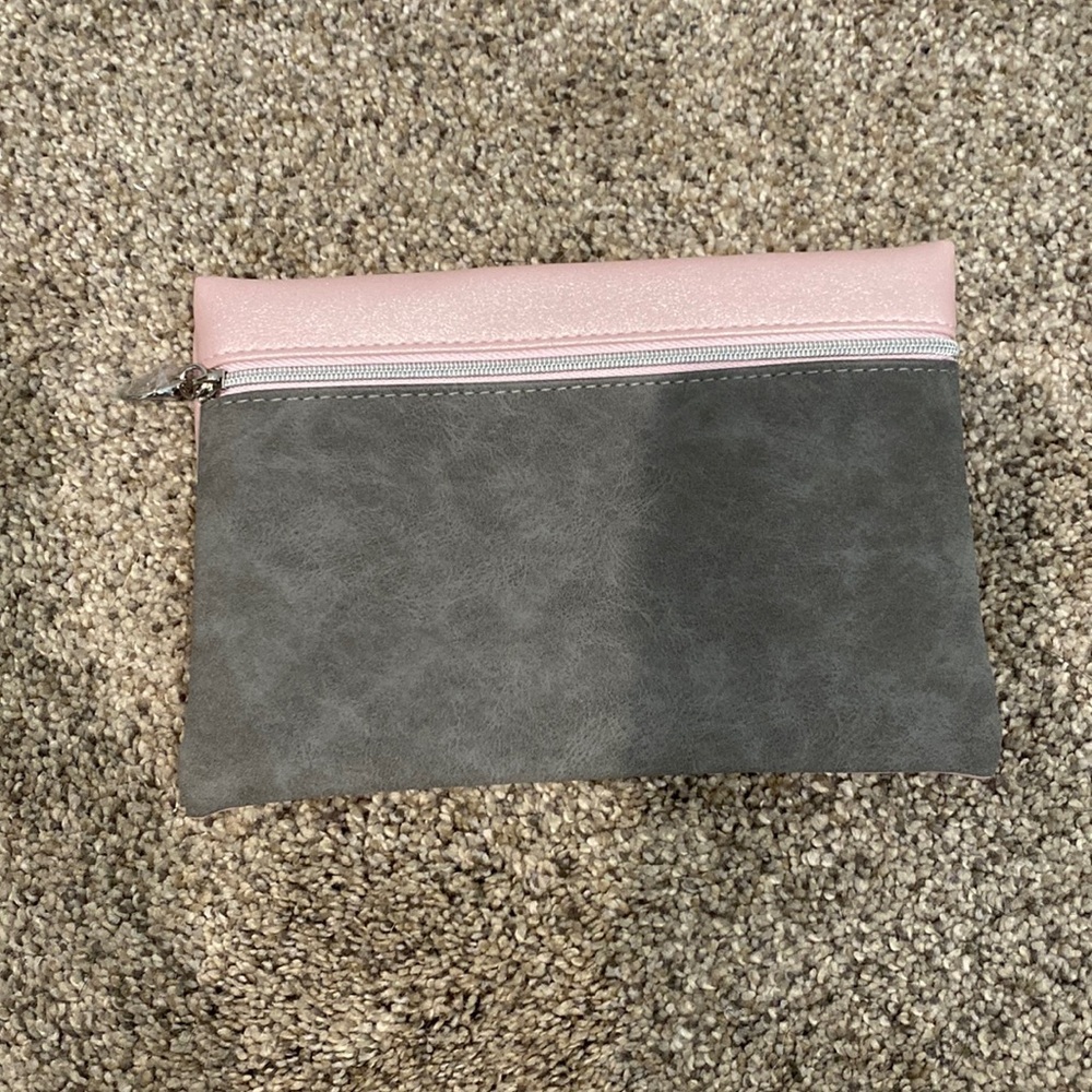 Gray and Pink Sparkle Makeup, Cosmetic, Pencil, etc. Bag